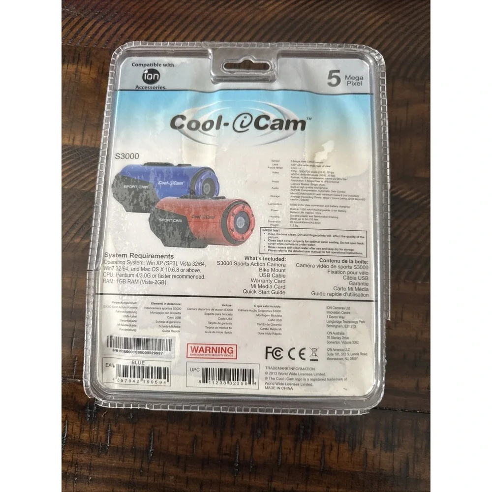 ION Cool-iCam S3000 Sport Cam Camera Waterproof Factory Sealed